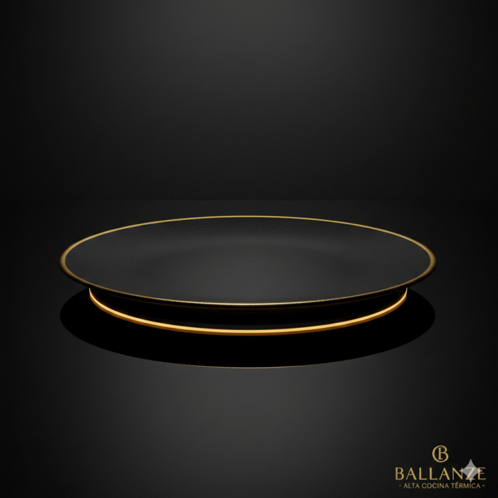 Plato llano de porcelana técnica Azabache Mate Ballanze