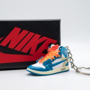 Mini Llavero Zapatilla Nike Air Jordan 1 Off White University Blue