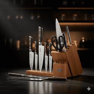 Set de cuchillos profesionales XINZUO Serie He acero de Damasco Ballanze