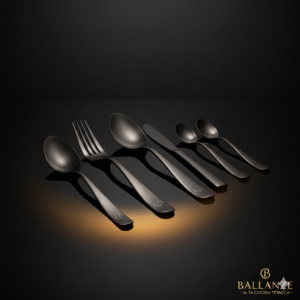 Cubertería cromo oscuro aluminio mate Ballanze Aura