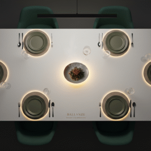 Mesa de comedor térmica diseño minimalista Blanco Marfil Serie Harmony