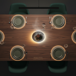 Mesa de comedor térmica en madera de Roble Imperial