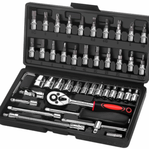 46 Piezas Juego de Llaves de Vaso con Llave Carraca