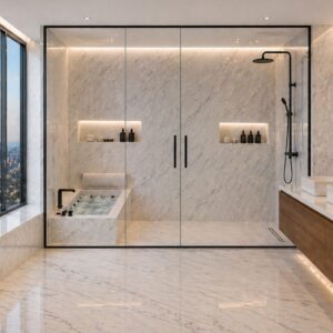 Baño de diseño en mármol