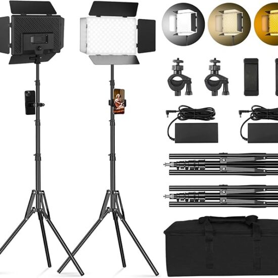 Pack Iluminación de Panel LED Luz Video y Soporte