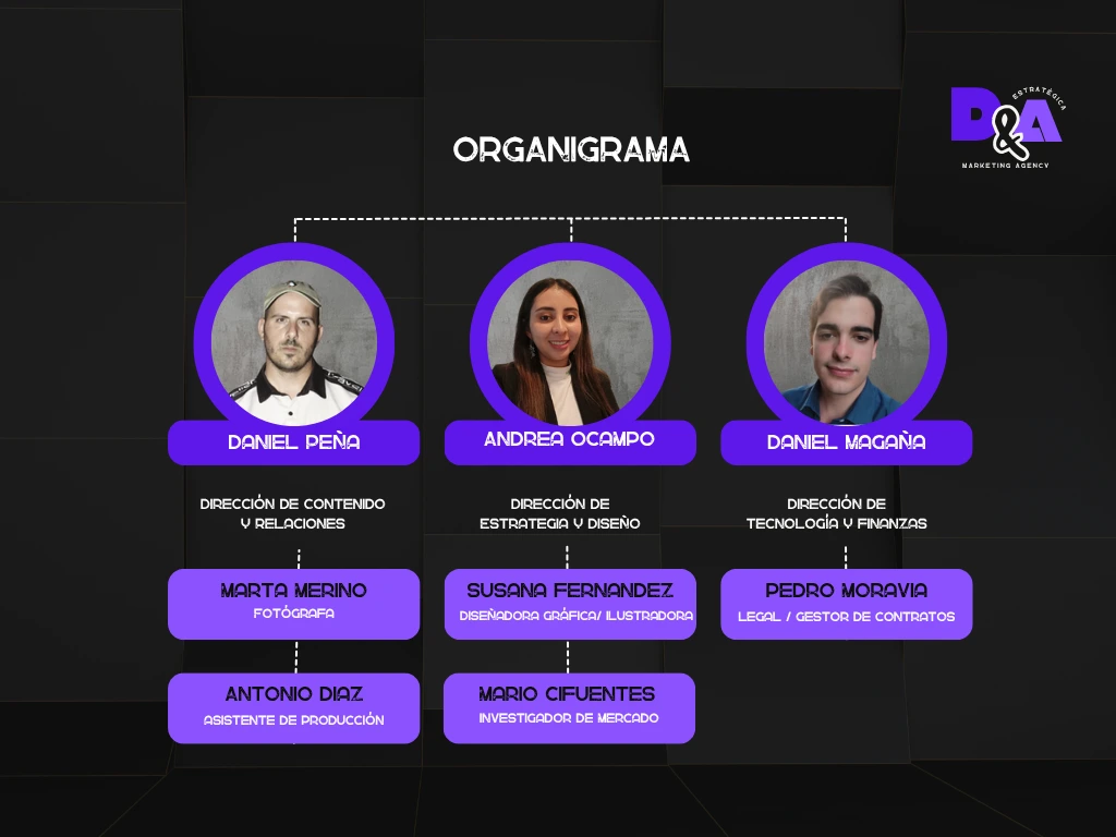 organigrama D&A estrategica marketing agency
