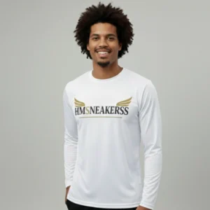 Camiseta básica blanca de manga larga