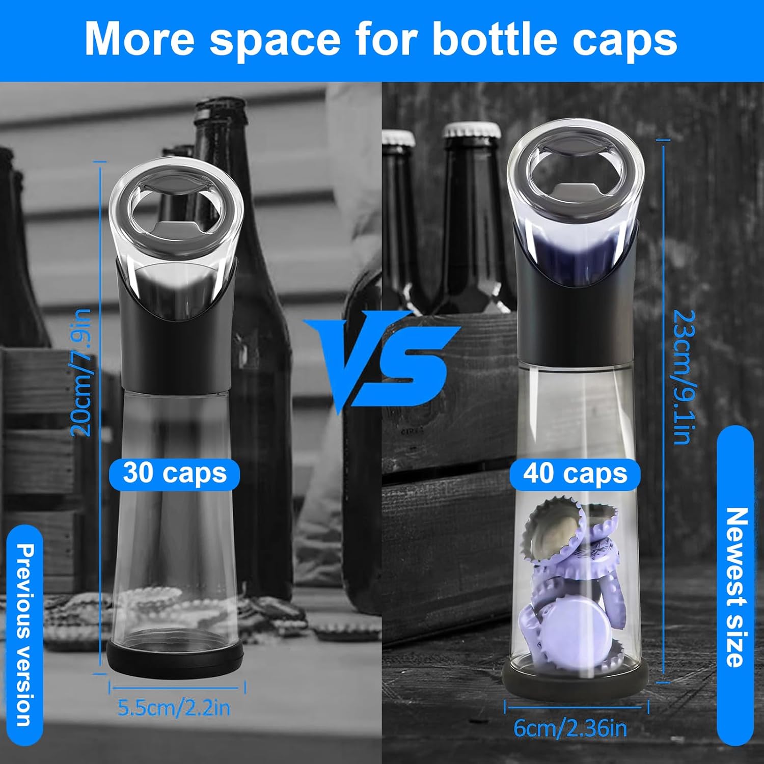 Abrebotellas con Recogedor de Chapas, Abridor de Botellas con Palanca, Regalo Hombre Práctico para Papá, Esposo y Amigos, Ideal para Cocina, Bar y Exteriores